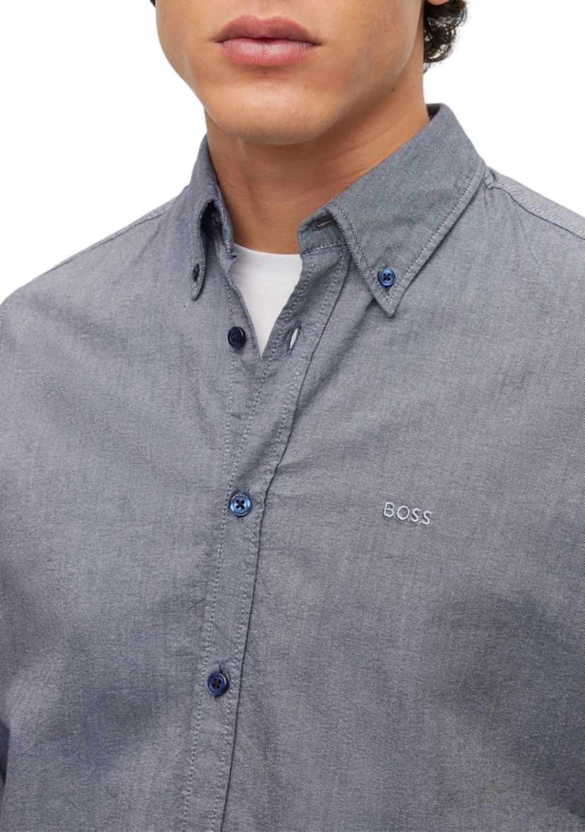  Mens Long Sleeve Button Down Collared Shirt 