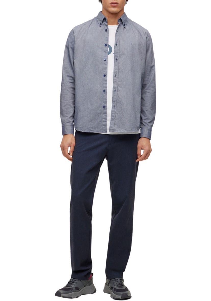  Mens Long Sleeve Button Down Collared Shirt 