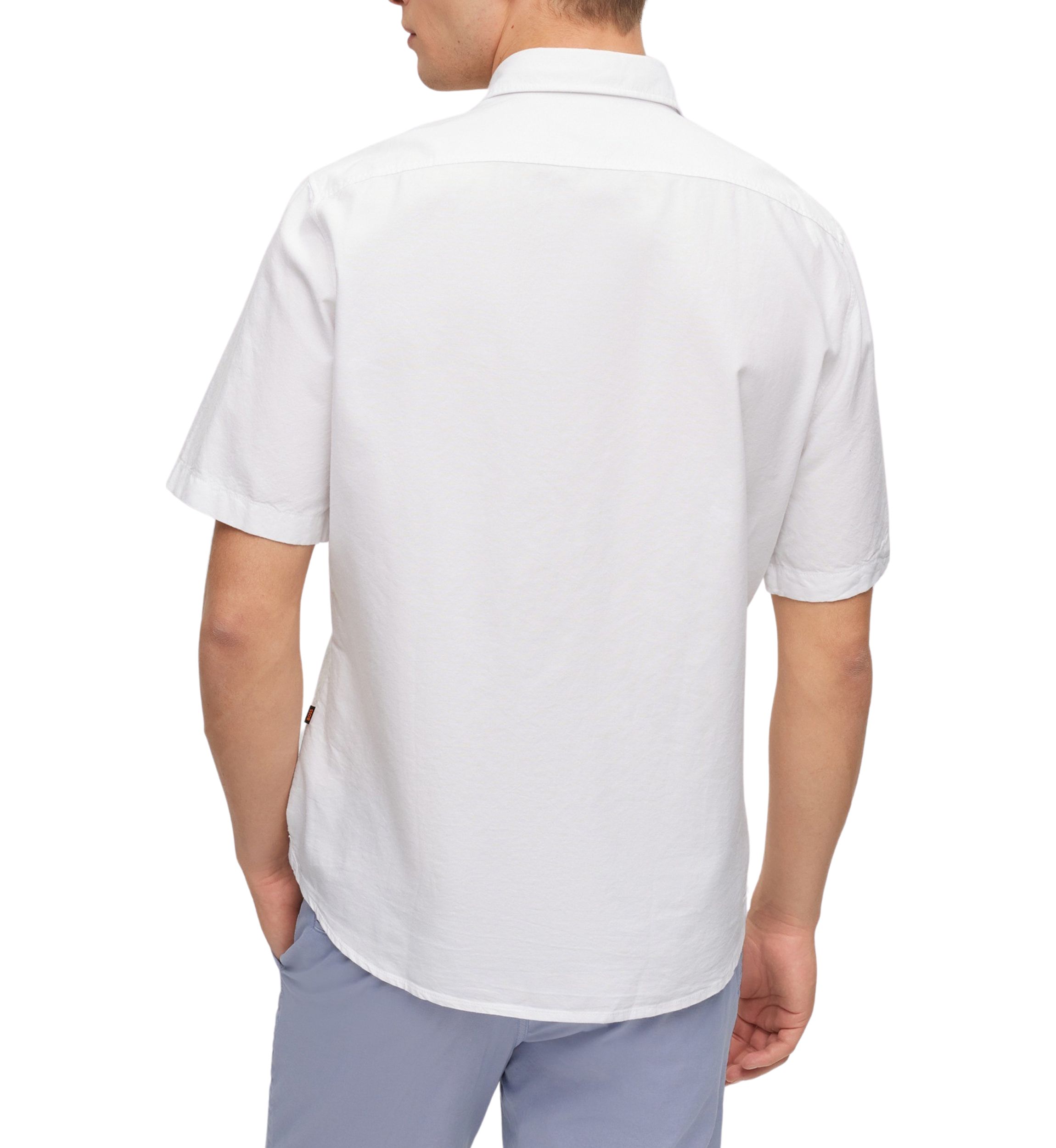 Mens Short Sleeve Solid Oxford Woven Shirt