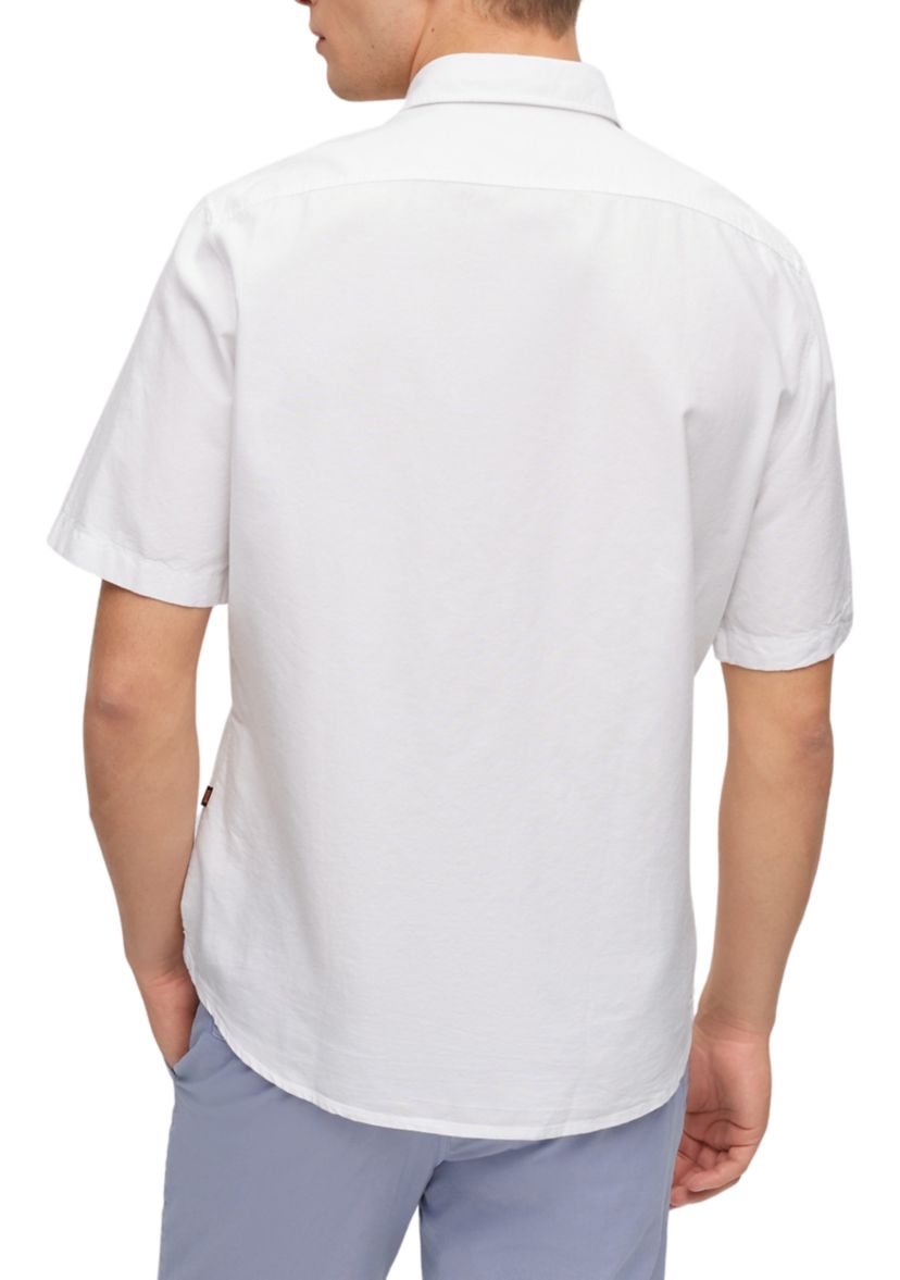 Mens Short Sleeve Solid Oxford Woven Shirt