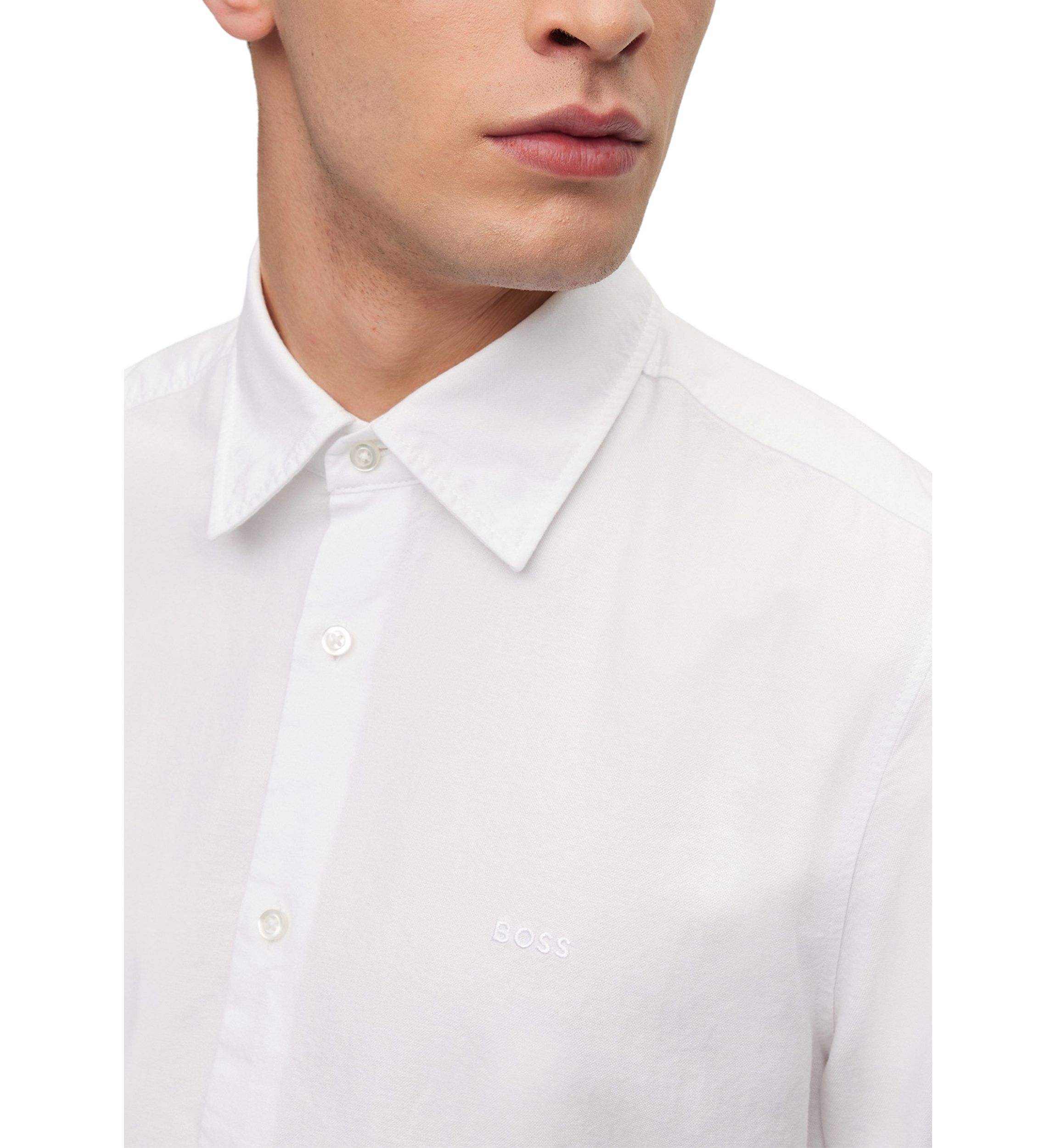 Mens Short Sleeve Solid Oxford Woven Shirt