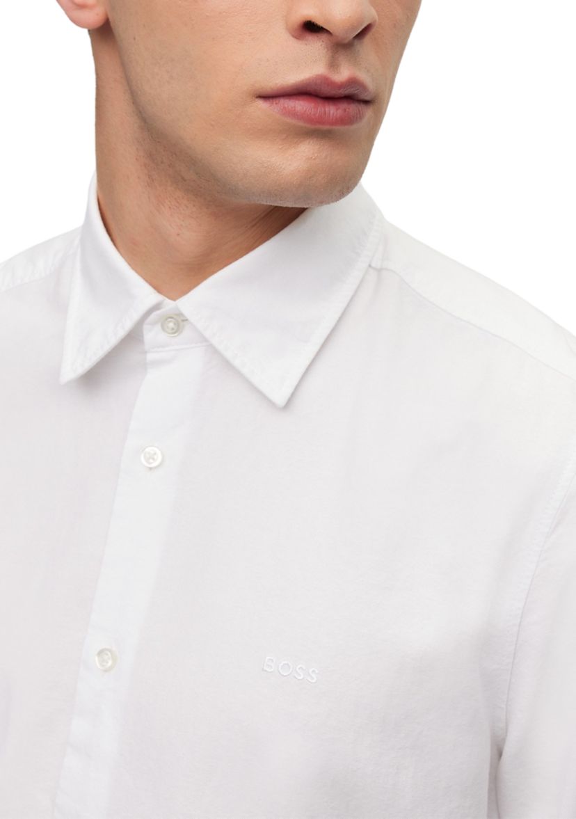 Mens Short Sleeve Solid Oxford Woven Shirt
