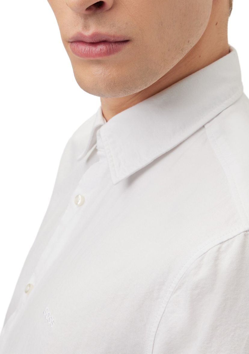 Mens Short Sleeve Solid Oxford Woven Shirt