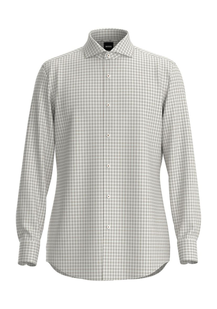 Mens Long Sleeve Check Dress Shirt 