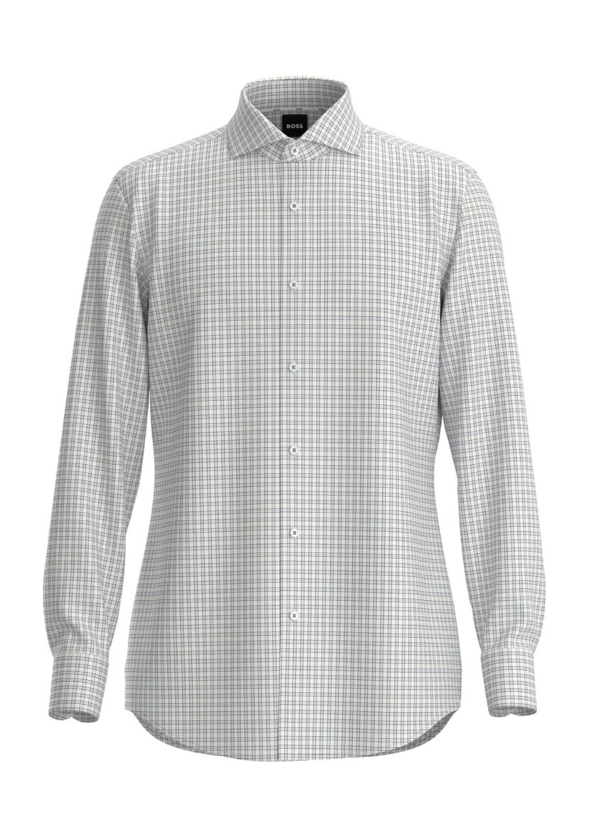 	  Mens Long Sleeve Check Dress Shirt 