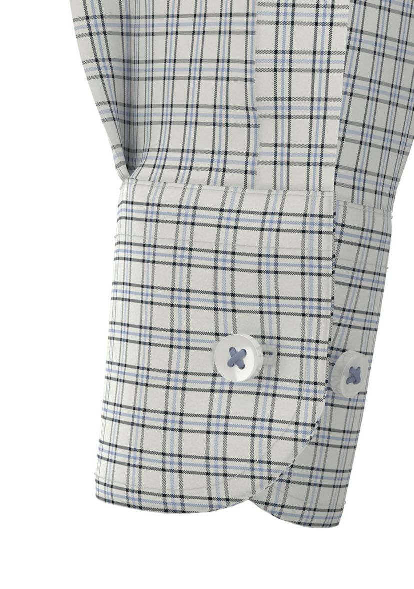 	  Mens Long Sleeve Check Dress Shirt 