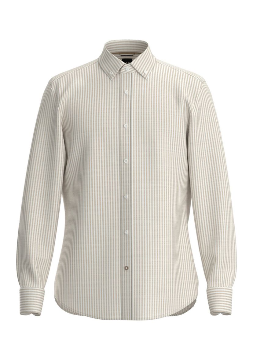 Mens Long Sleeve Striped Dress Shirt