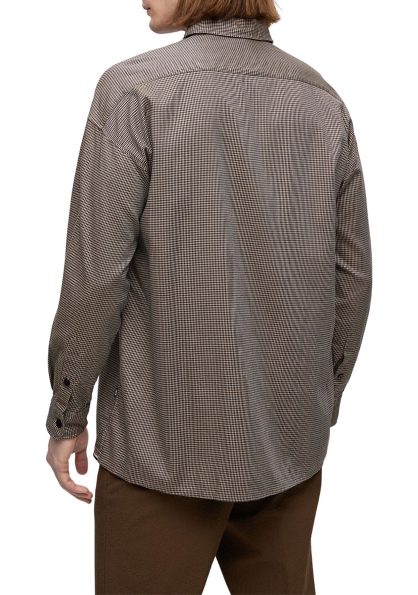Mens Relaxed Fit Houndstooth Shirt