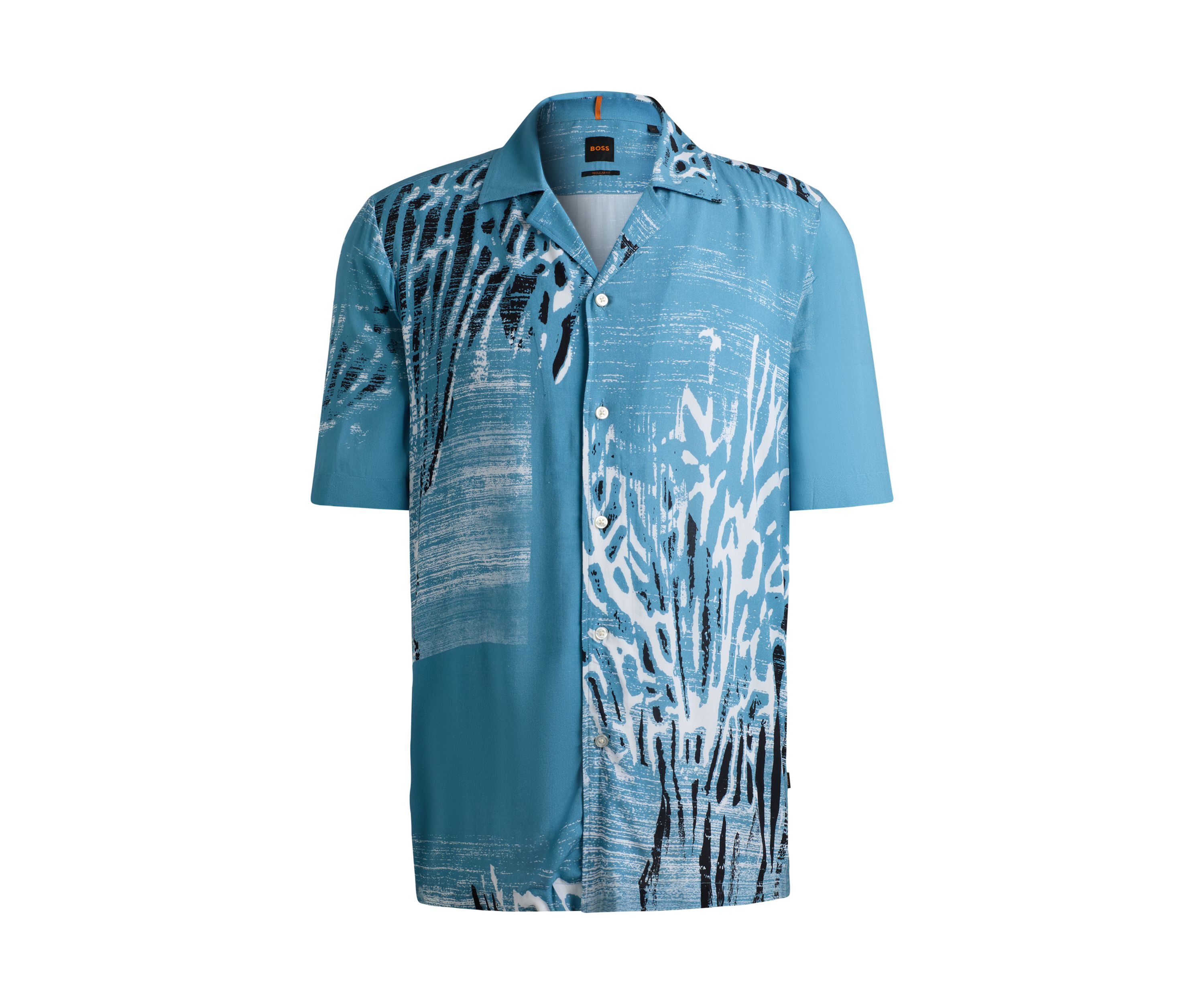 Mens Rayer Printed Button Down Shirt