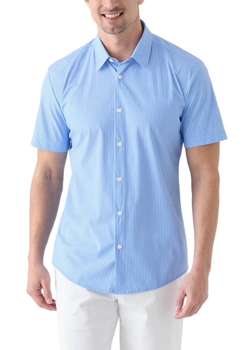 Short Sleeve Woven Printed Button Up Shirt 
