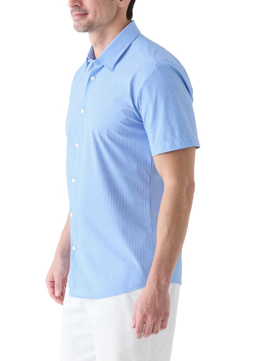 Short Sleeve Woven Printed Button Up Shirt 