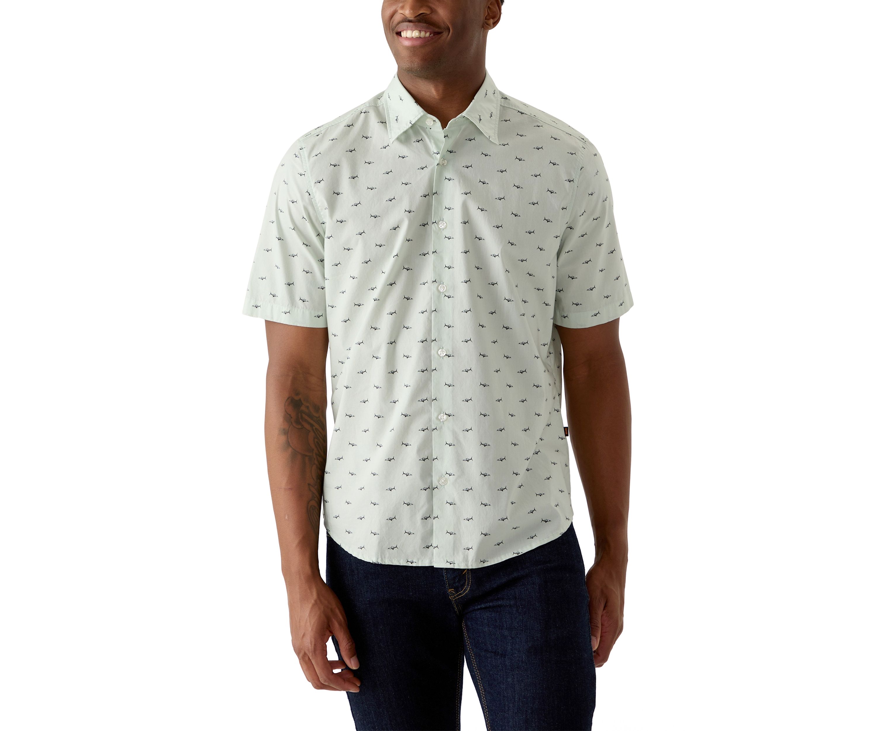 Mens Printed Dress Shirt