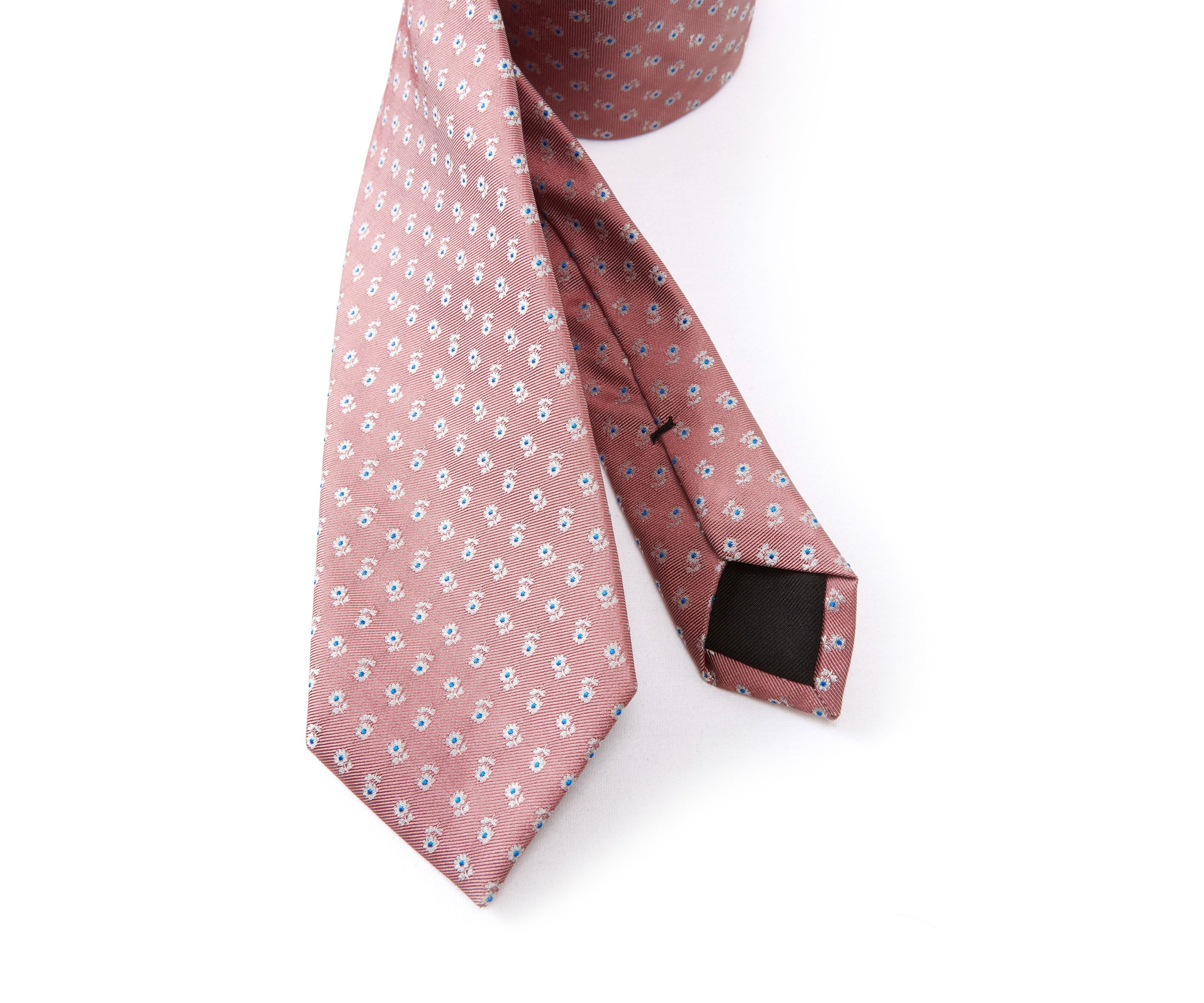 Floral Embroidered Satin Tie