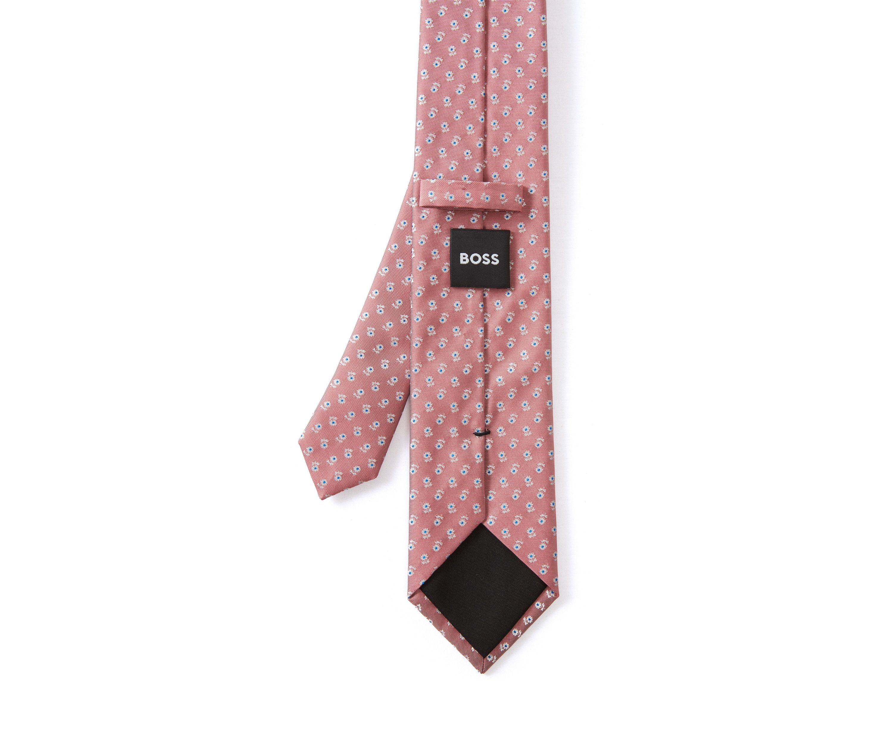 Floral Embroidered Satin Tie