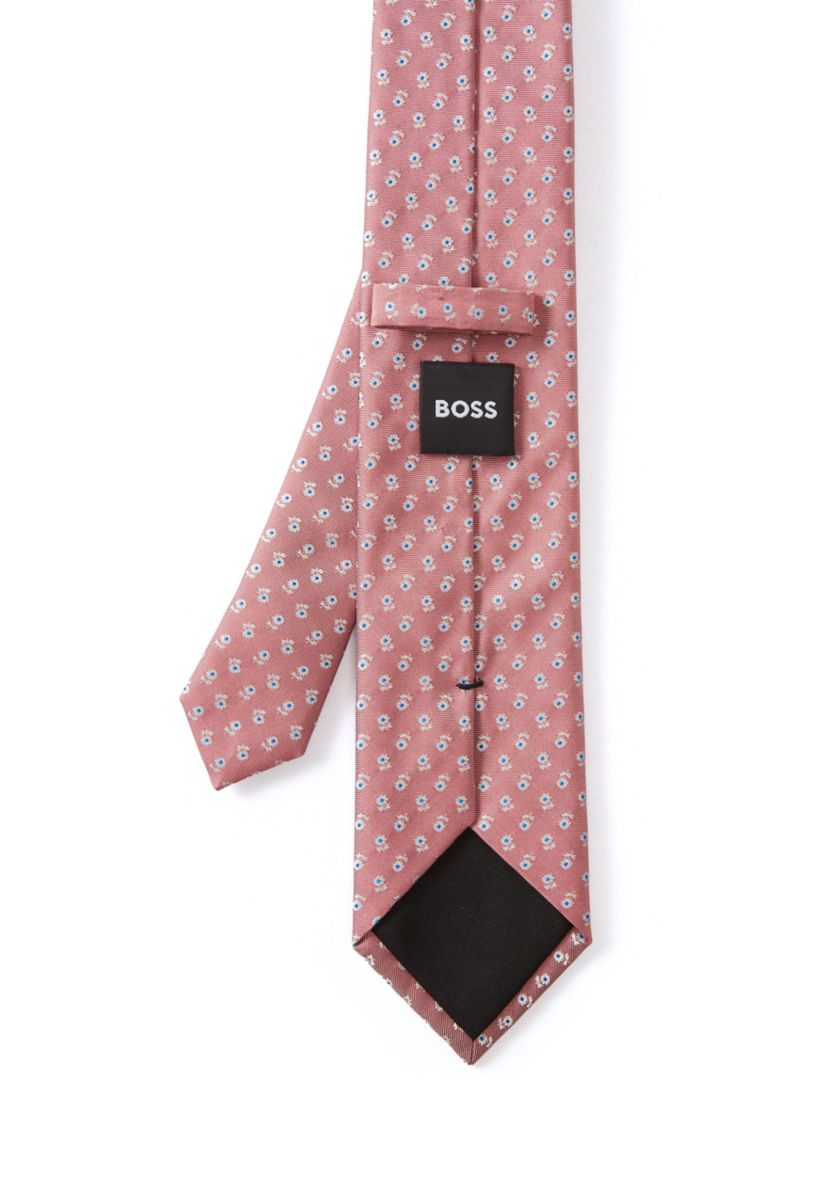 Floral Embroidered Satin Tie