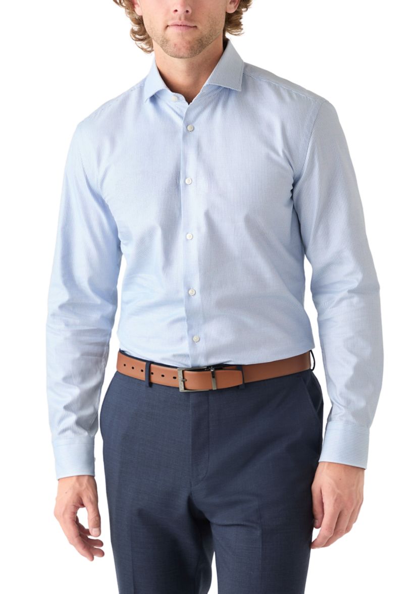 Mens Hank Spread Collar Printed Dress Shirt
