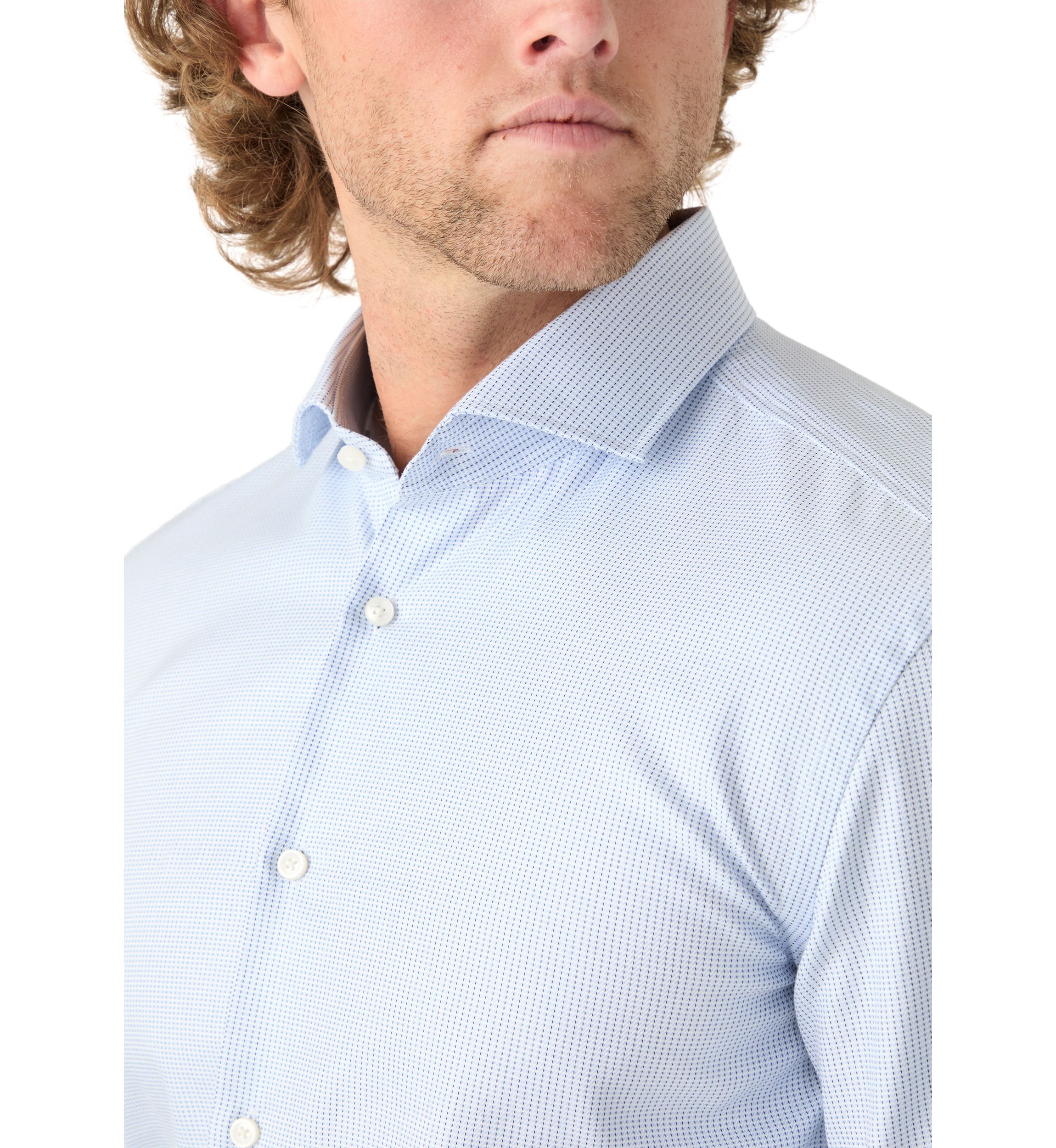 Mens Hank Spread Collar Printed Dress Shirt