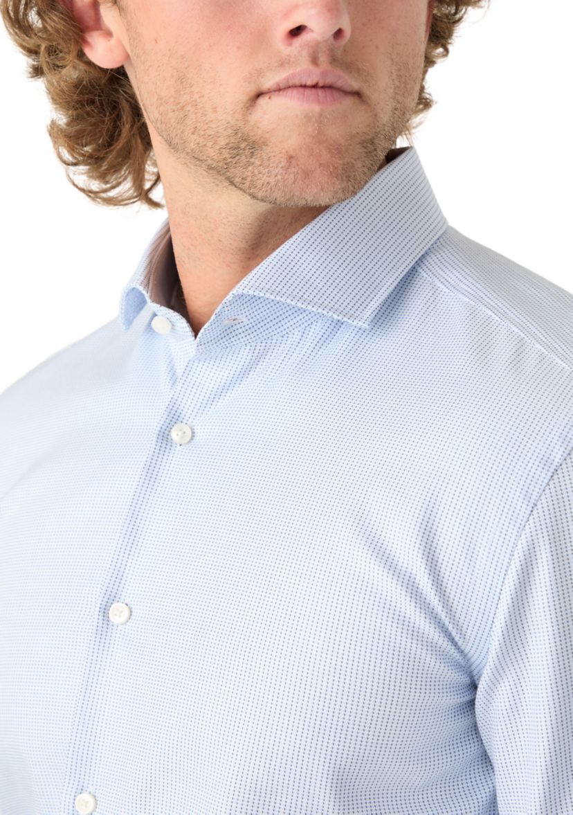Mens Hank Spread Collar Printed Dress Shirt