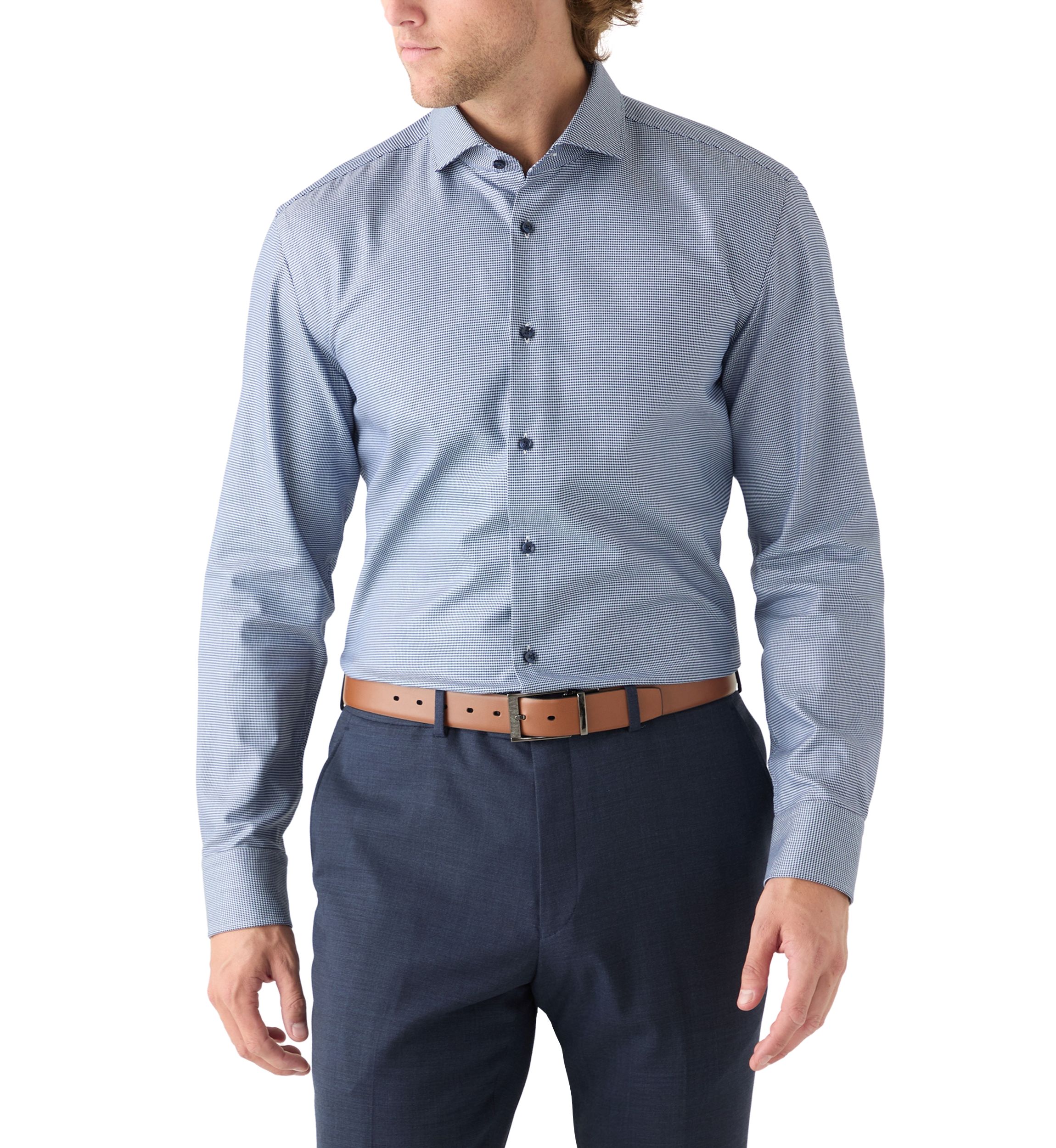 Mens Hank Spread Collar Printed Dress Shirt
