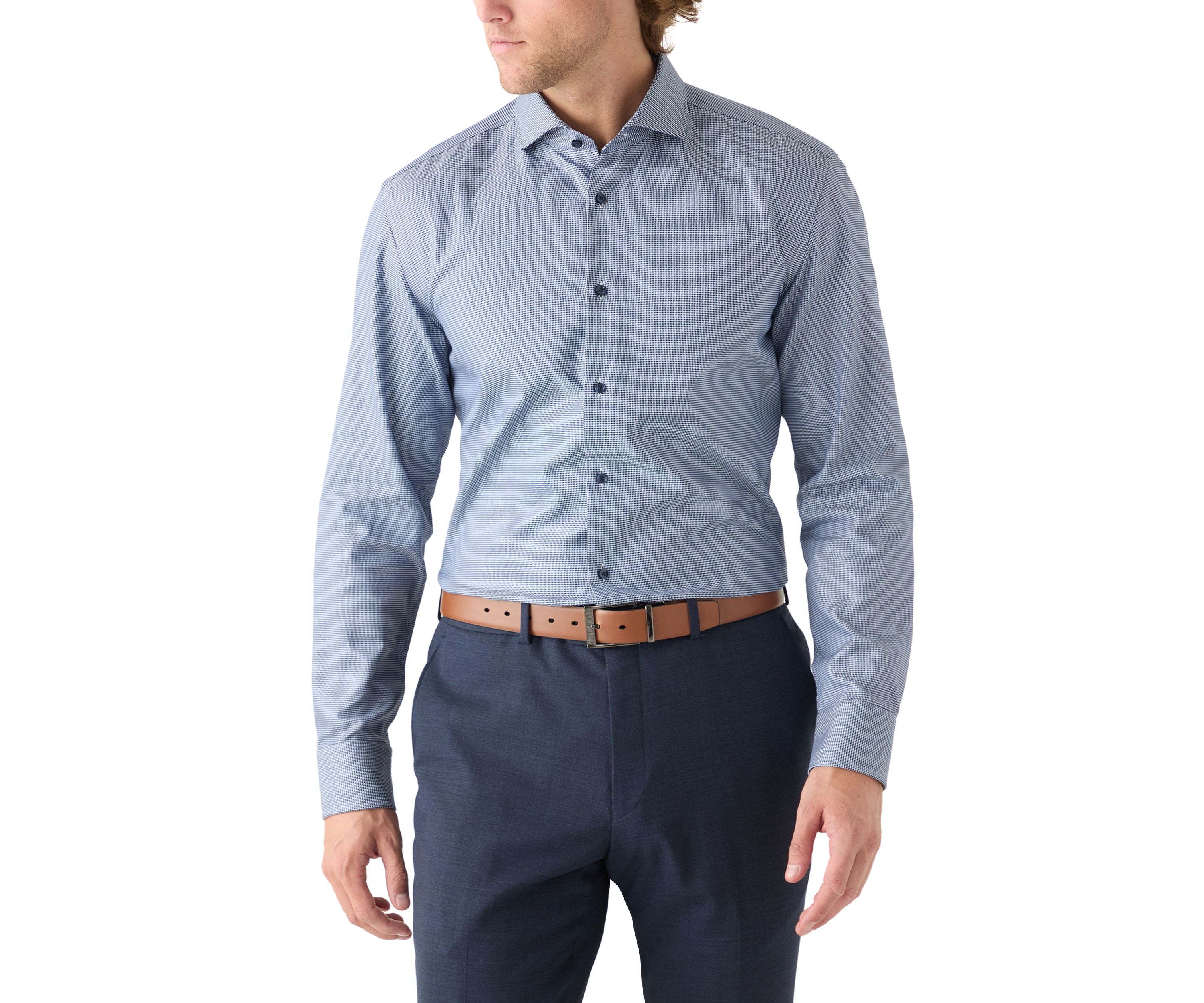 Mens Hank Spread Collar Printed Dress Shirt