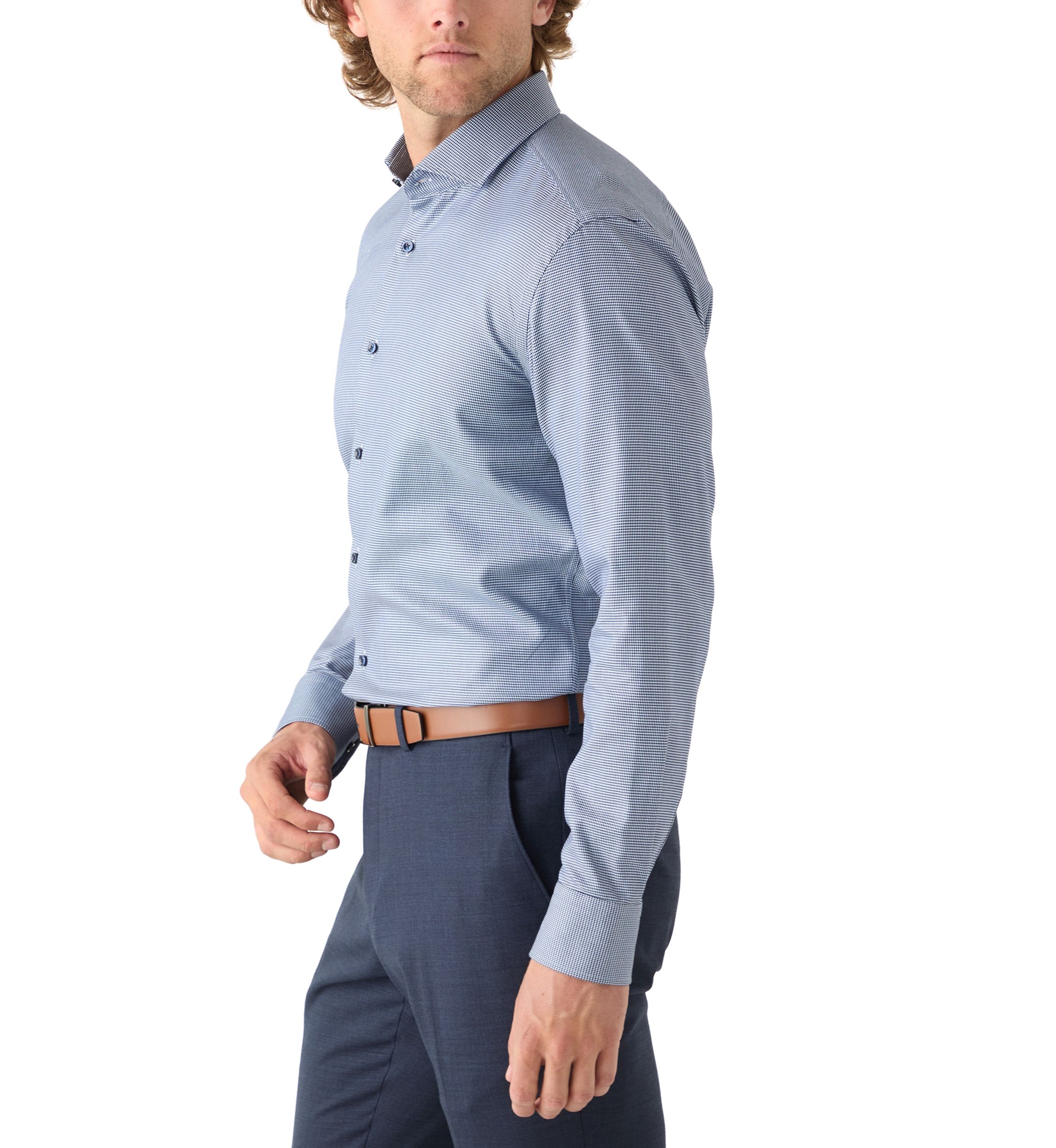 Mens Hank Spread Collar Printed Dress Shirt