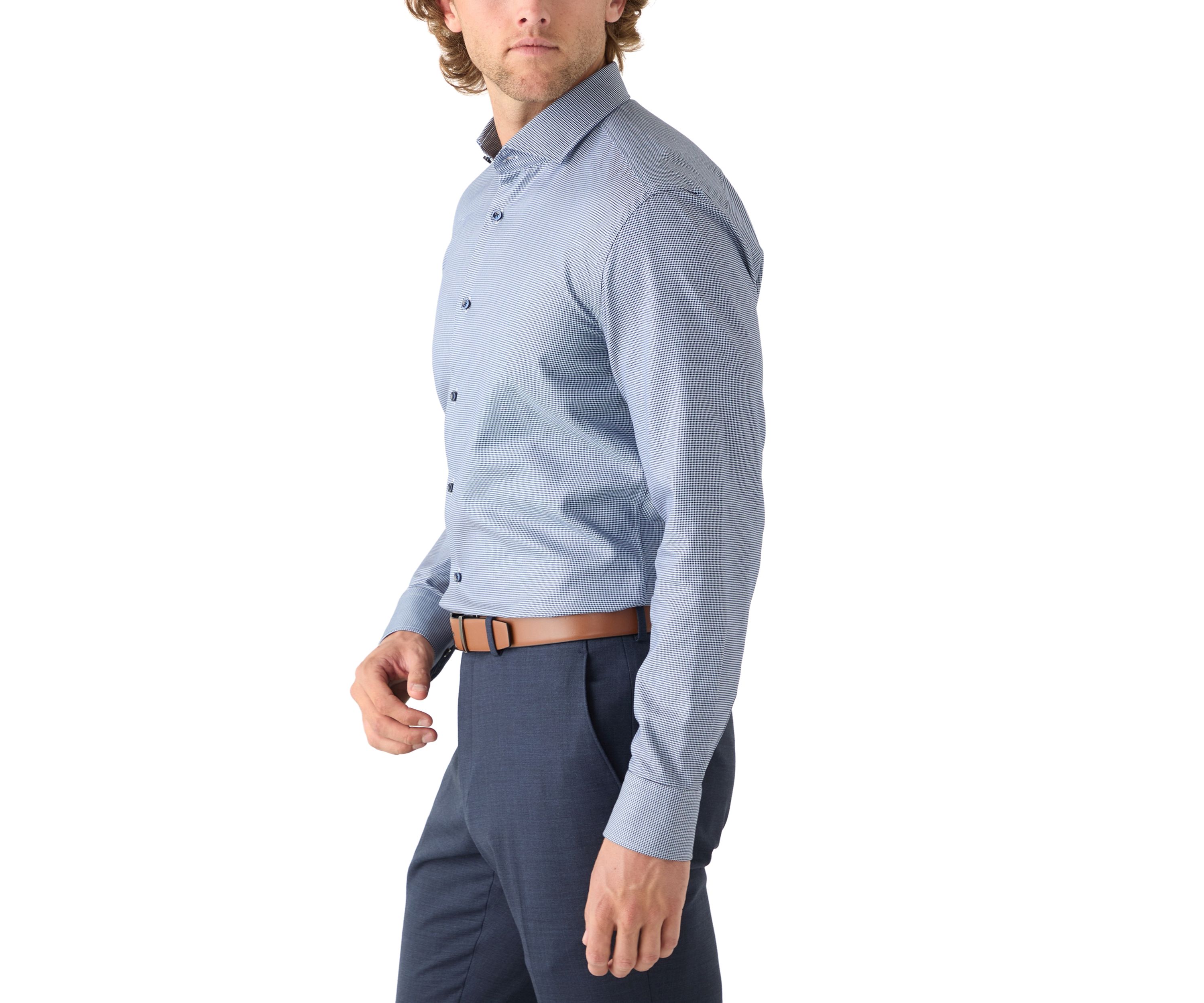 Mens Hank Spread Collar Printed Dress Shirt