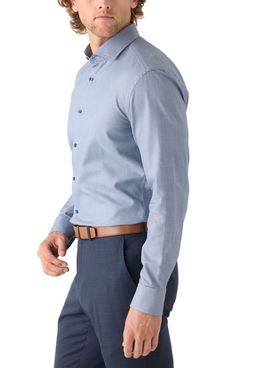 Mens Hank Spread Collar Printed Dress Shirt