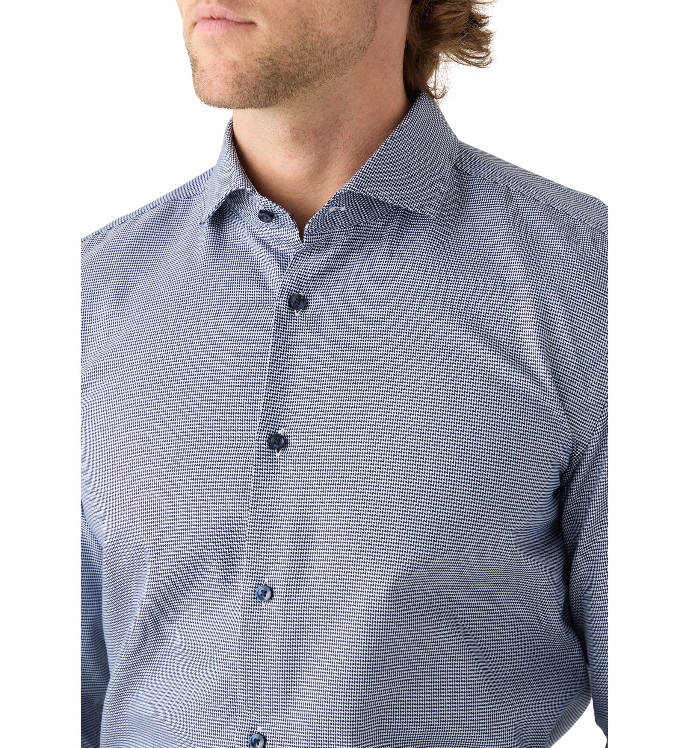 Mens Hank Spread Collar Printed Dress Shirt