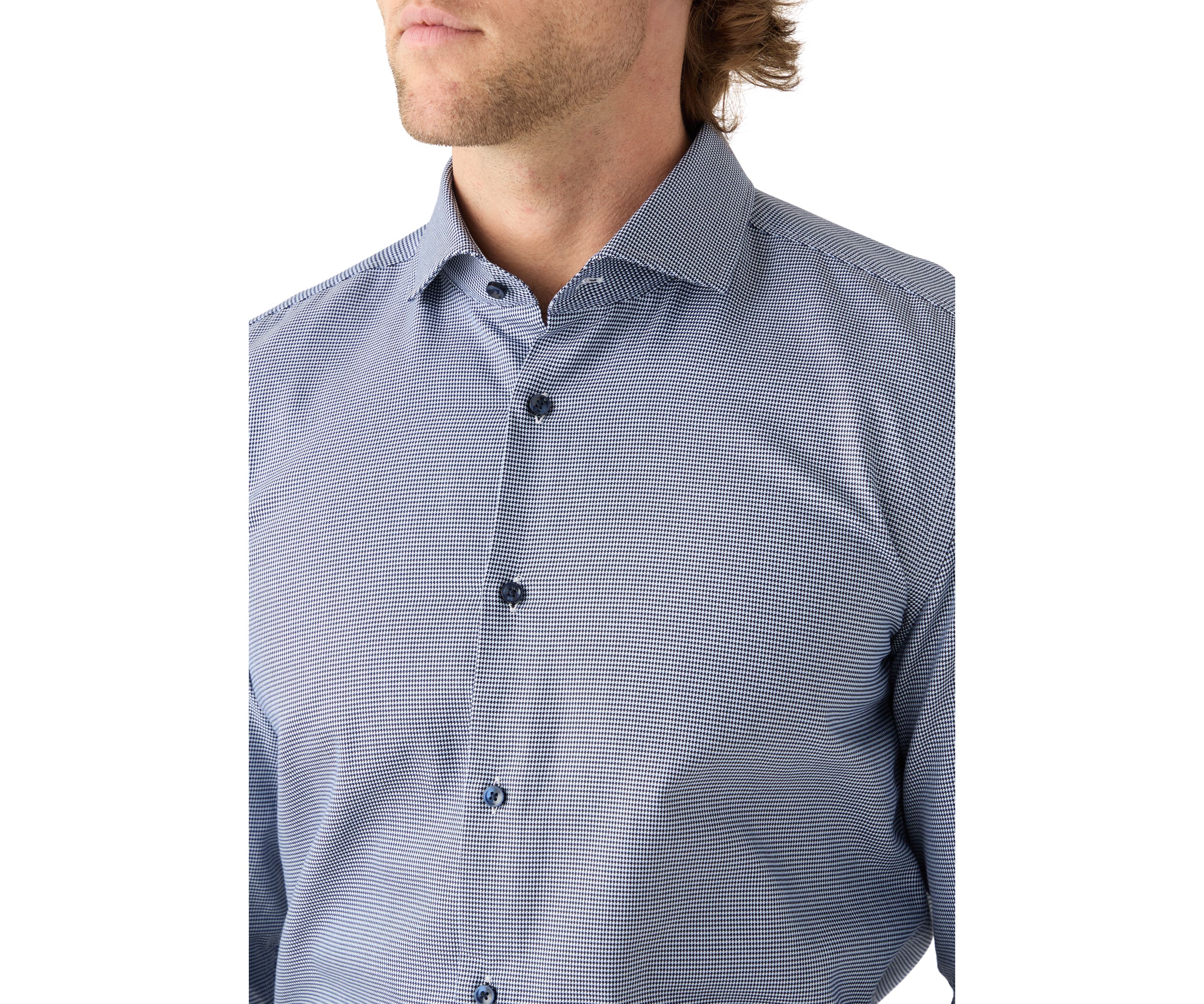 Mens Hank Spread Collar Printed Dress Shirt