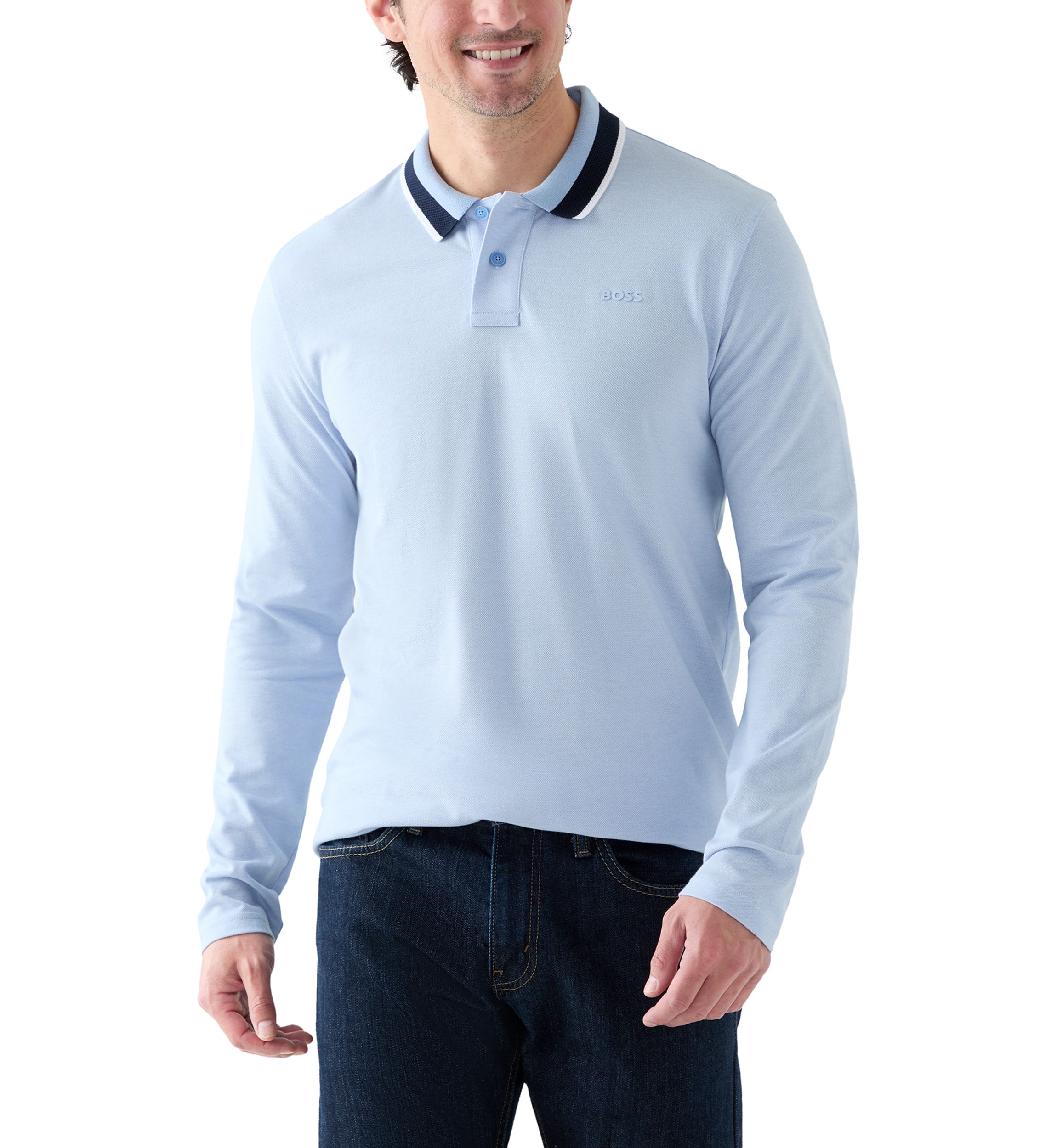 Mens Long Sleeve Polo Shirt
