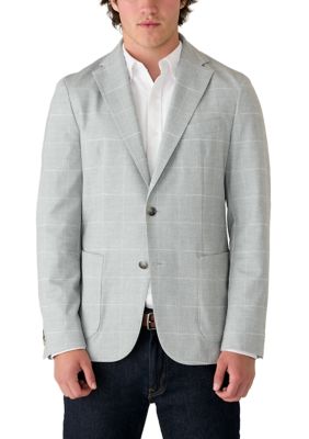 HUGO BOSS Men's Knit Slim Fit Plaid Sport Coat, 48 Regular
