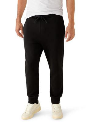 HUGO BOSS Men's Stretch-Cotton Track Pants with Logo Print