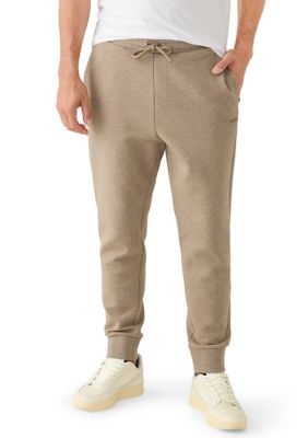 HUGO BOSS Men's Stretch-Cotton Track Pants with Logo Print