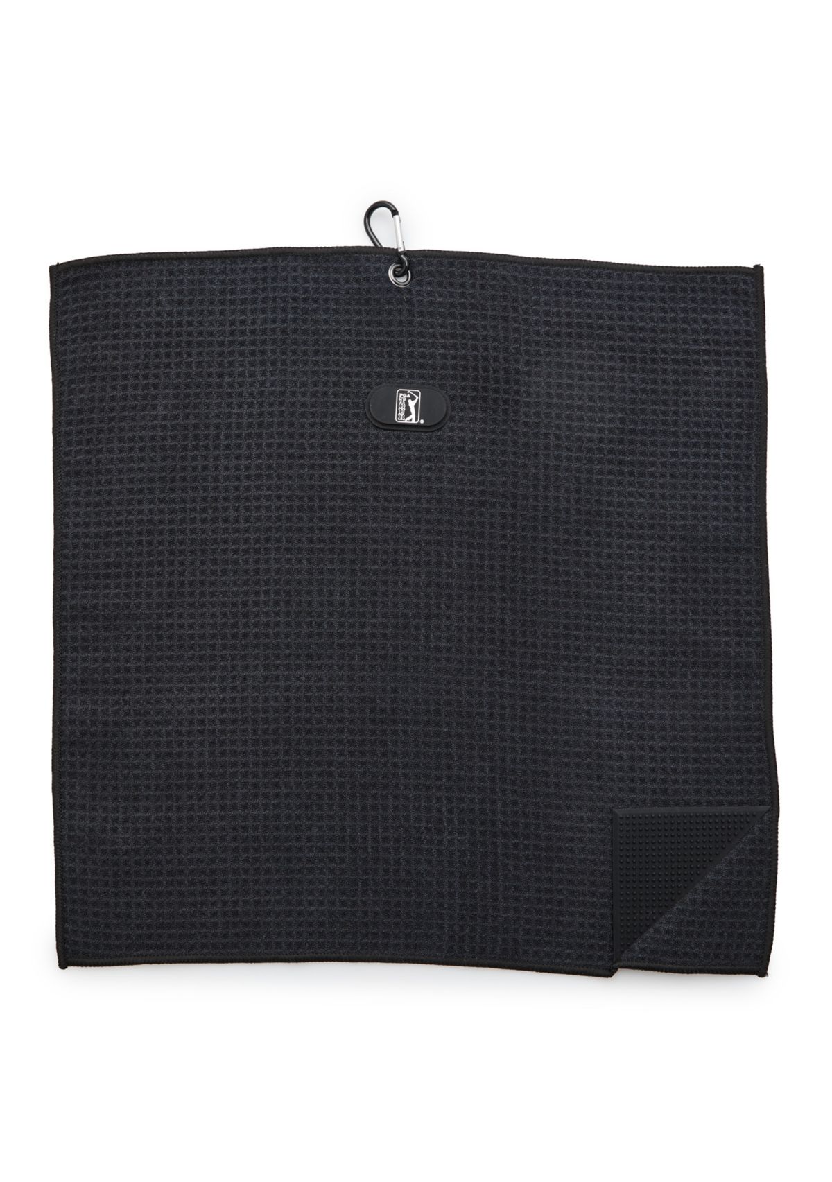 Mens Solid Waffle Magnet Golf Towel with Groove Cleaner