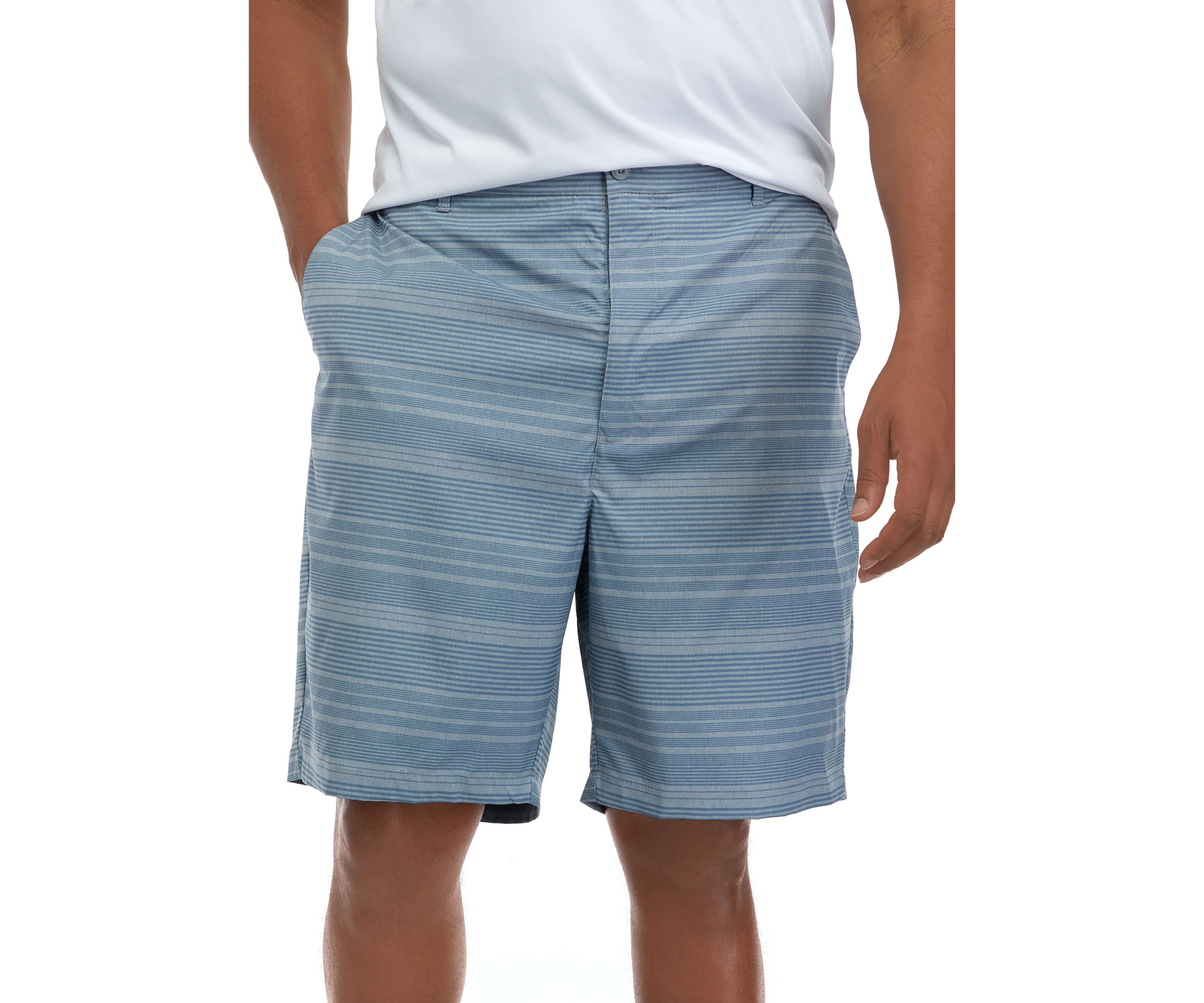 Big & Tall 9" Flat Front Stripe Golf Shorts