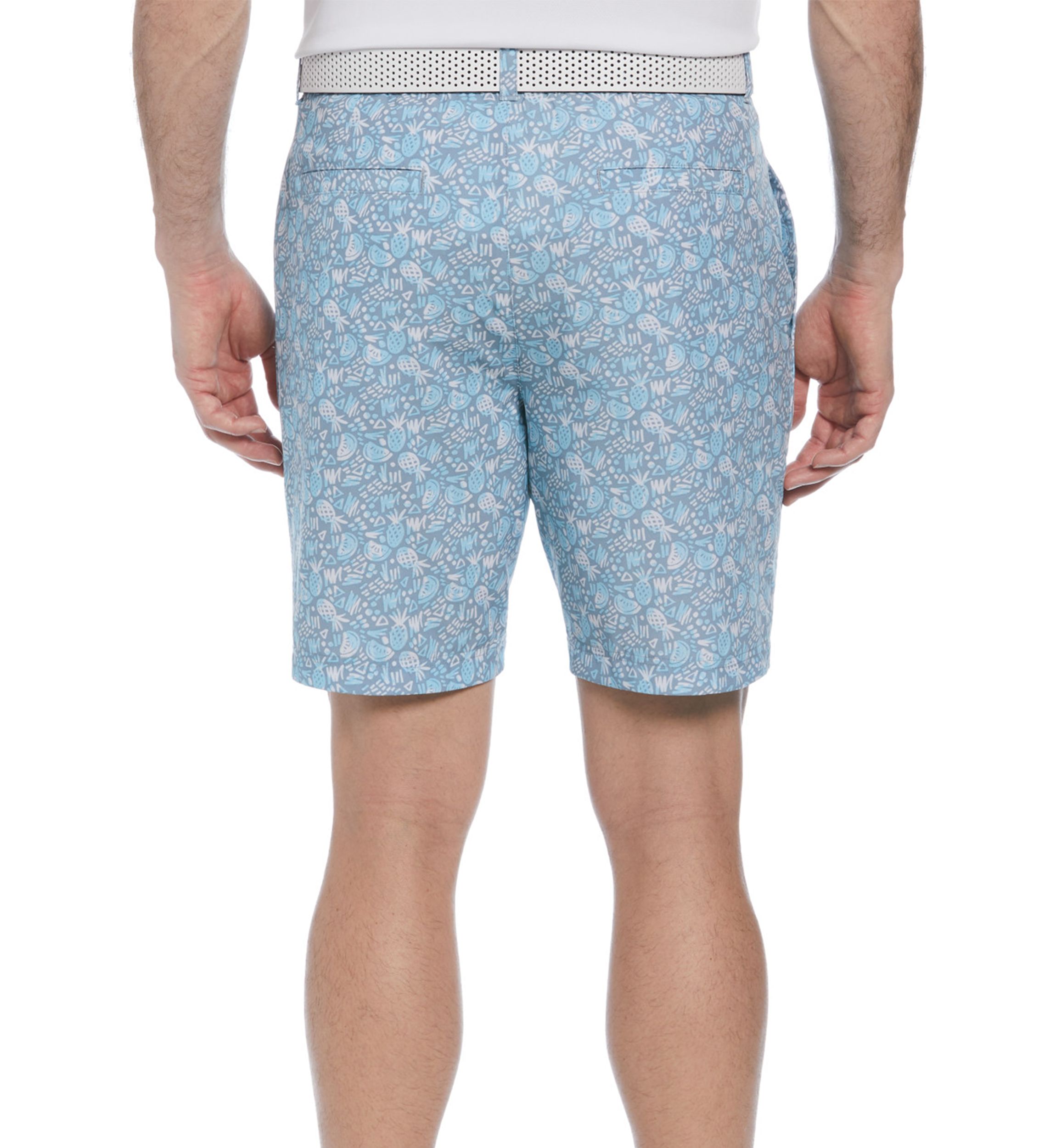 Mens 8" Pineapple Print Woven Golf Shorts