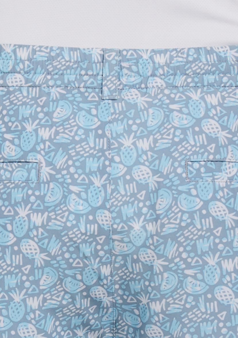 Mens 8" Pineapple Print Woven Golf Shorts