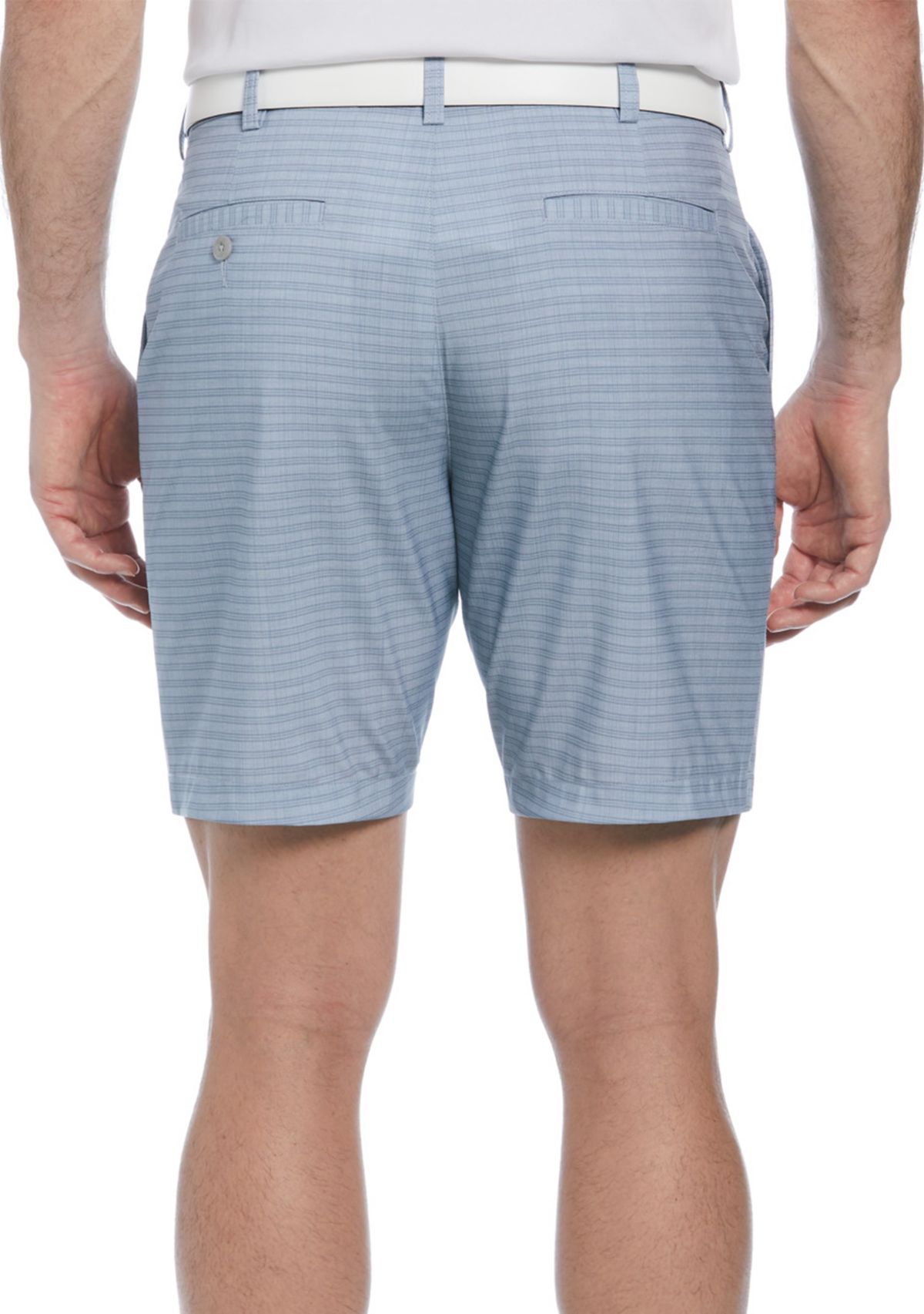 Mens Flat Front Stripe Printed Shorts