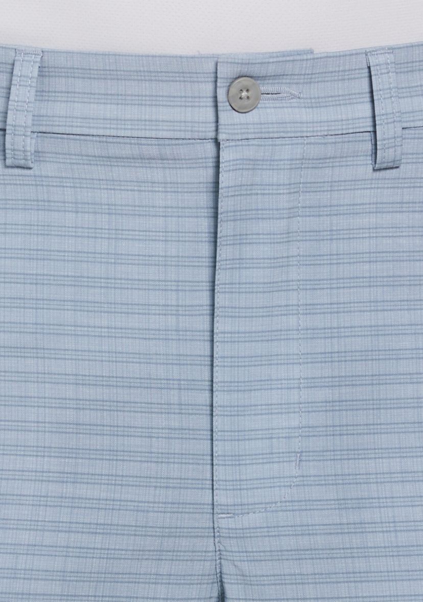 Mens Flat Front Stripe Printed Shorts