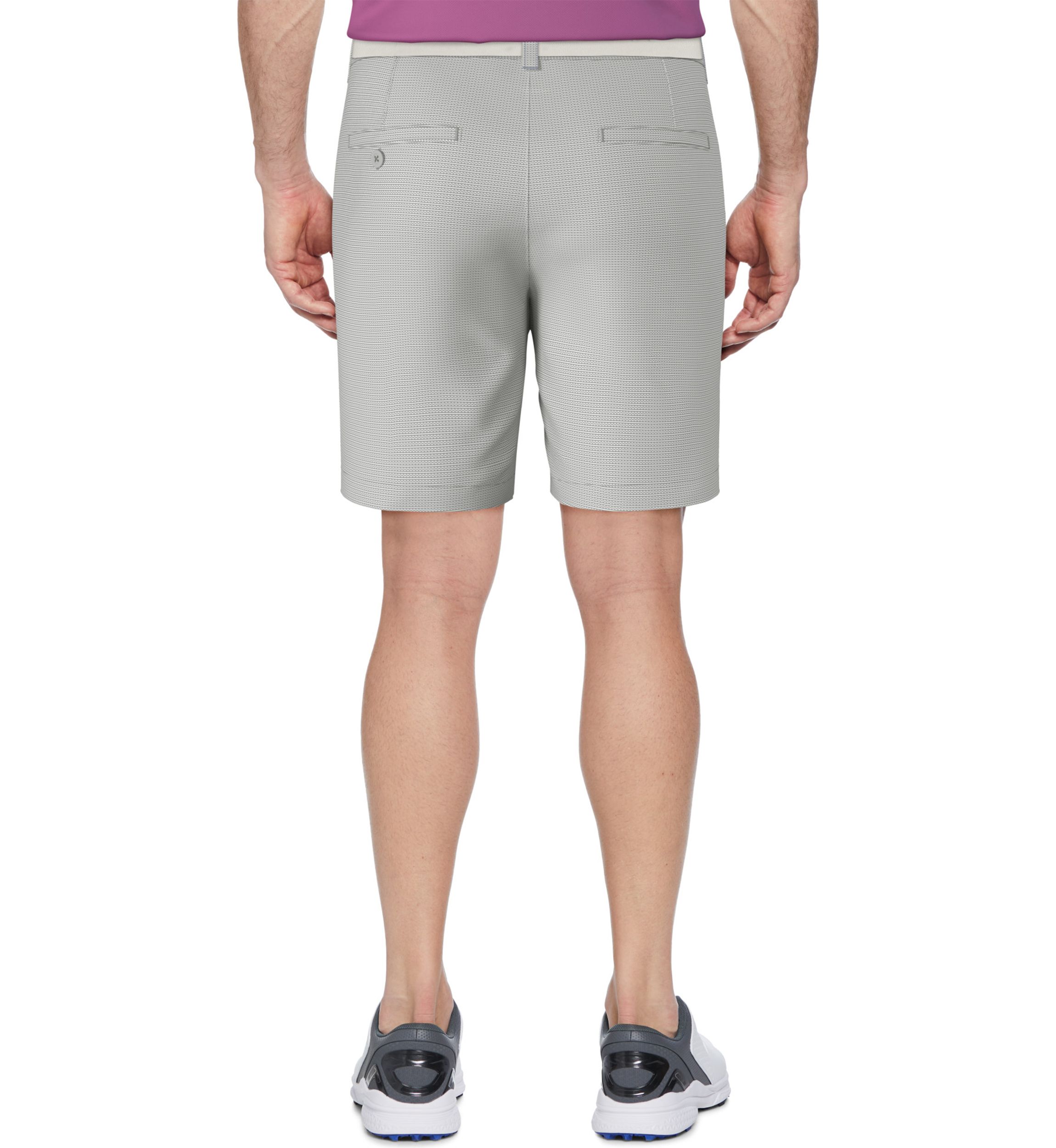 Mens Flat Front Active Waistband Horizontal Golf Print Shorts