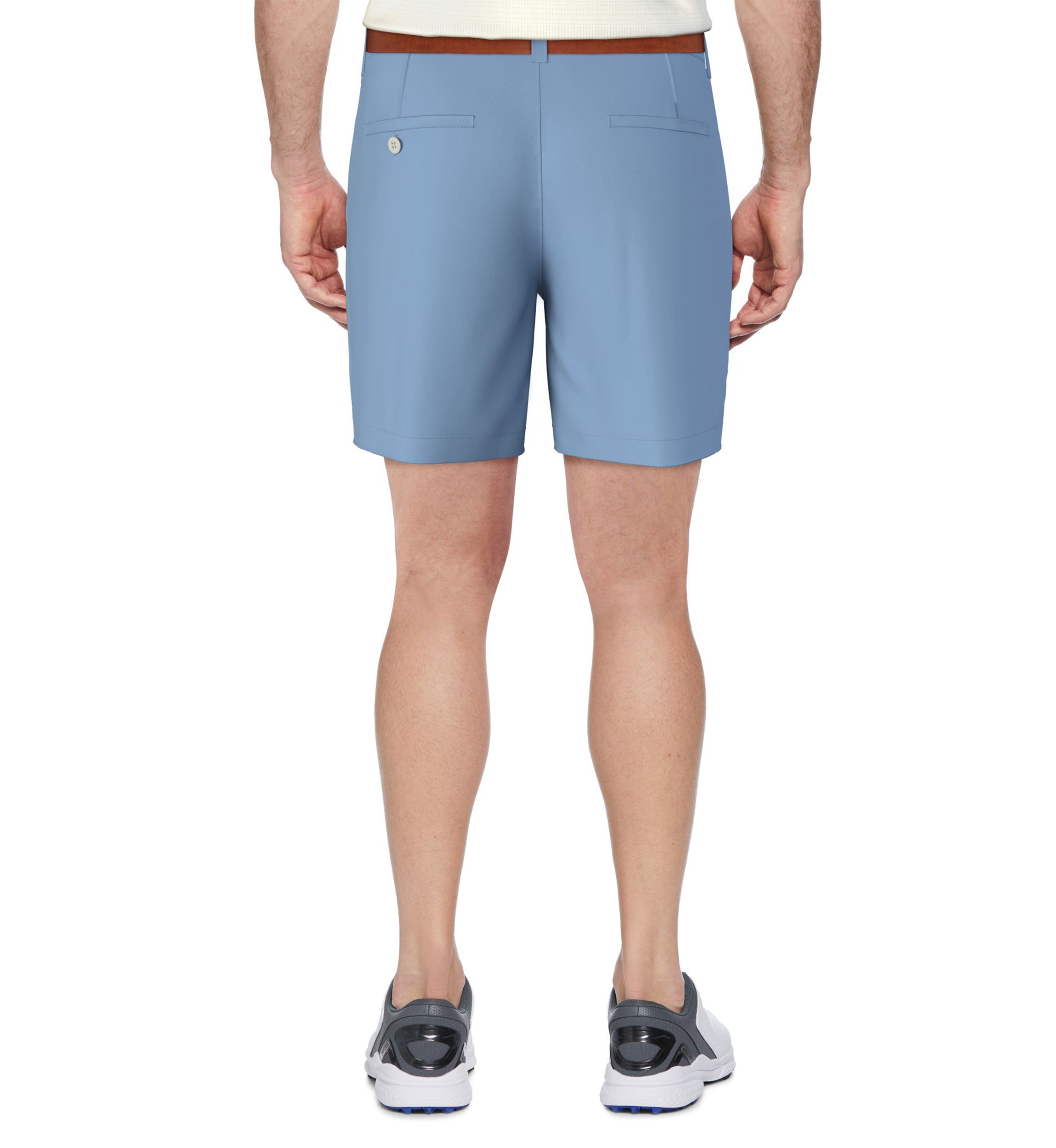Mens 7" Sold Flat Front Active Waist Performance Stretch Shorts