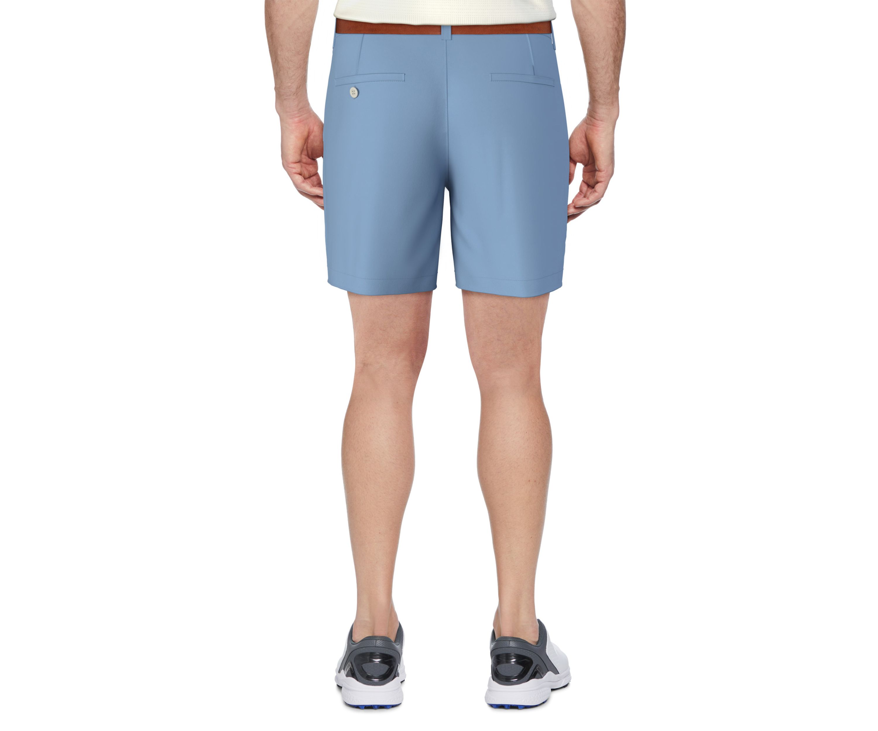 Mens 7" Sold Flat Front Active Waist Performance Stretch Shorts