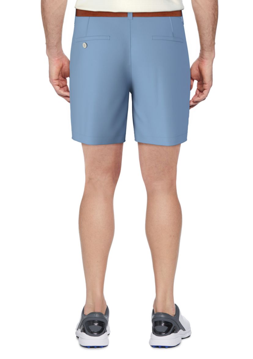 Mens 7" Sold Flat Front Active Waist Performance Stretch Shorts