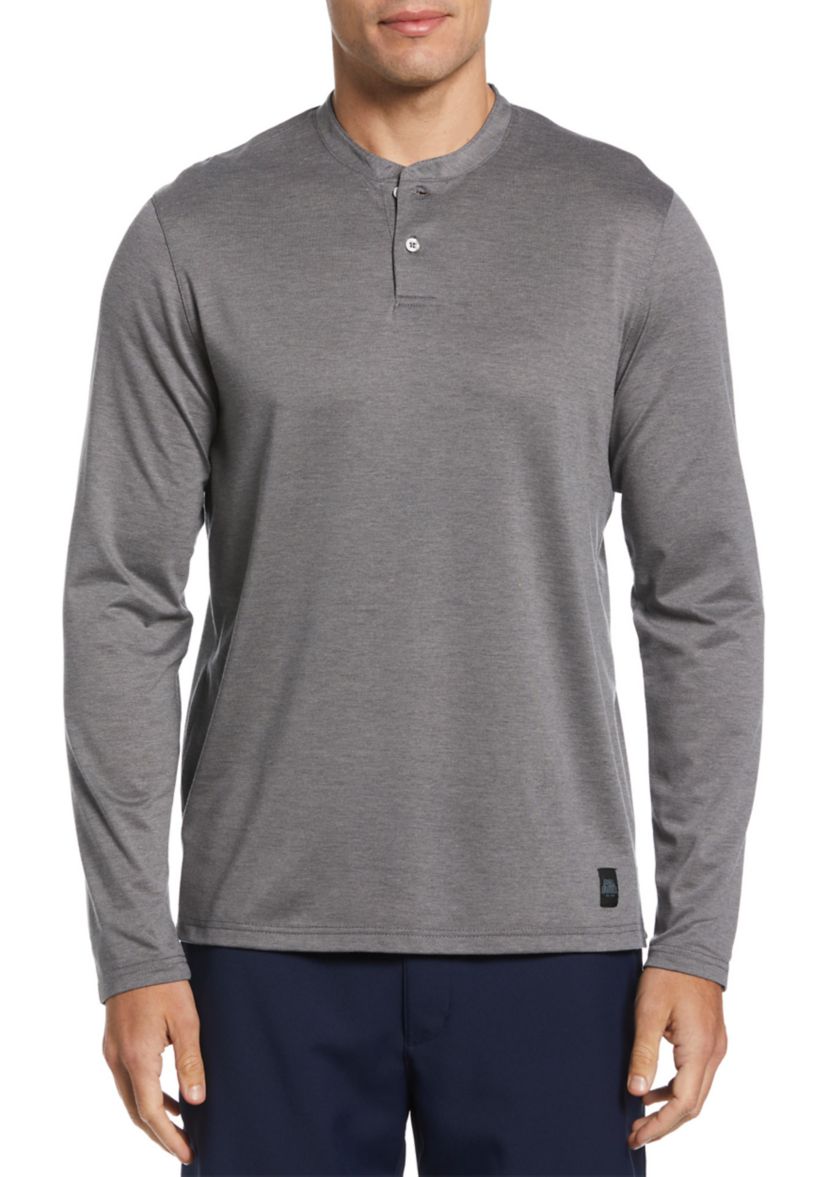 Mens Long Sleeve Cross Over Henley Shirt
