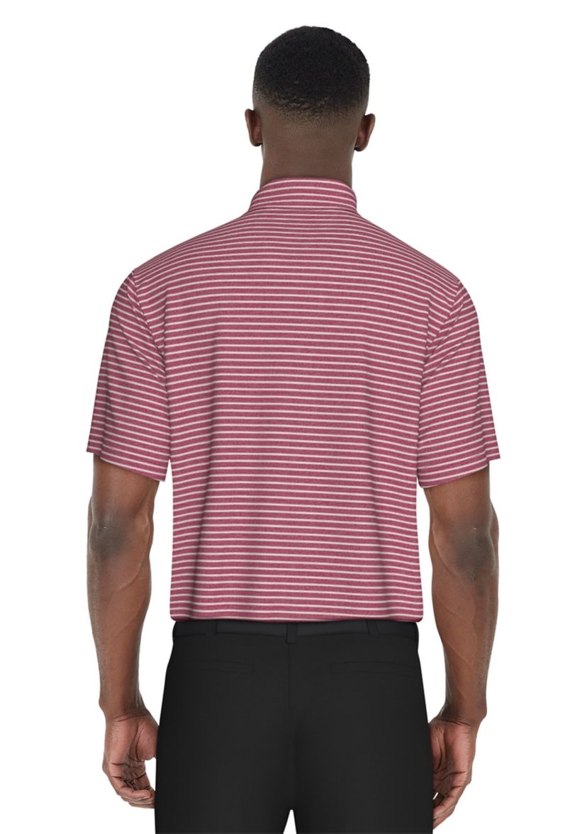 Mens Heather Feeder Stripe Golf Polo Shirt