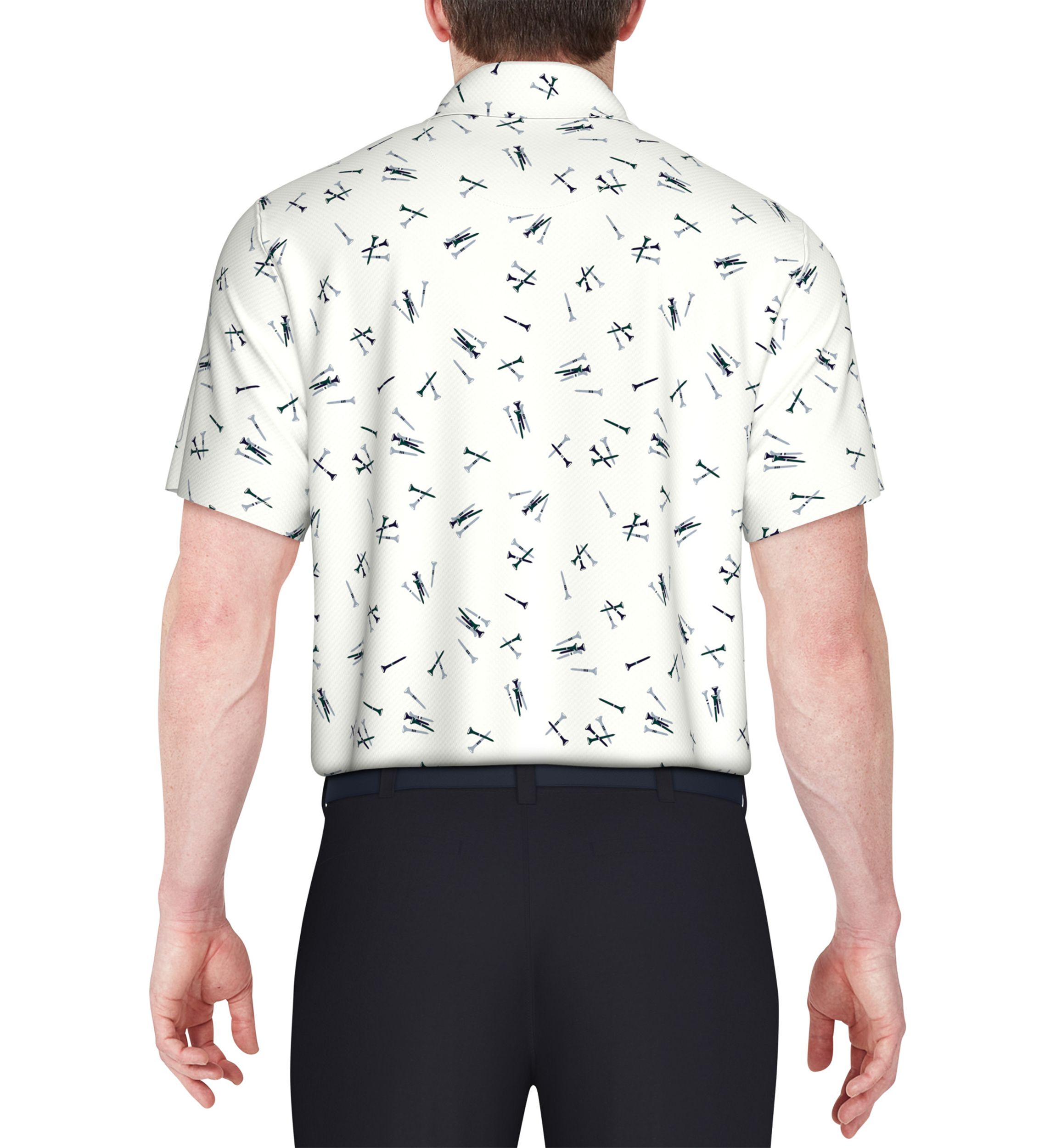 Tossed Tees Print Short Sleeve Golf Polo Shirt
