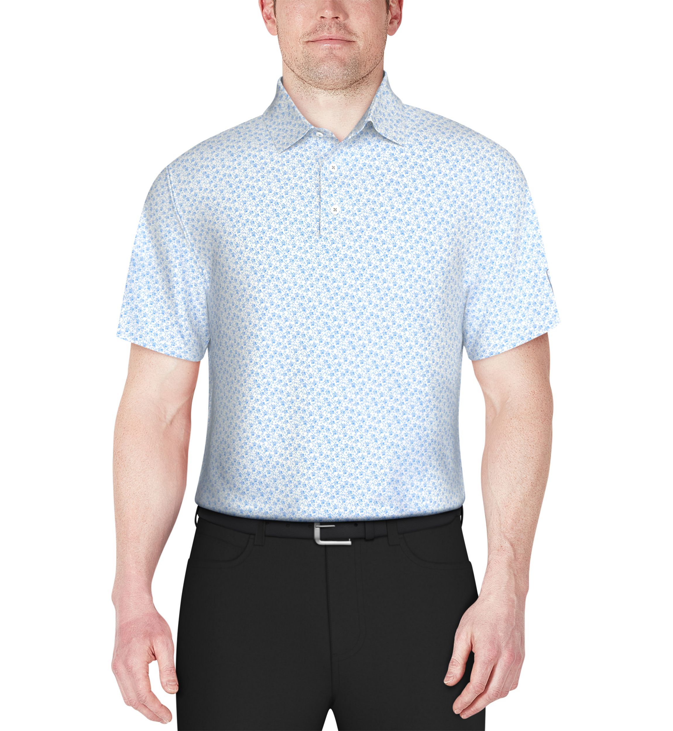 Floral Print Short Sleeve Golf Polo Shirt