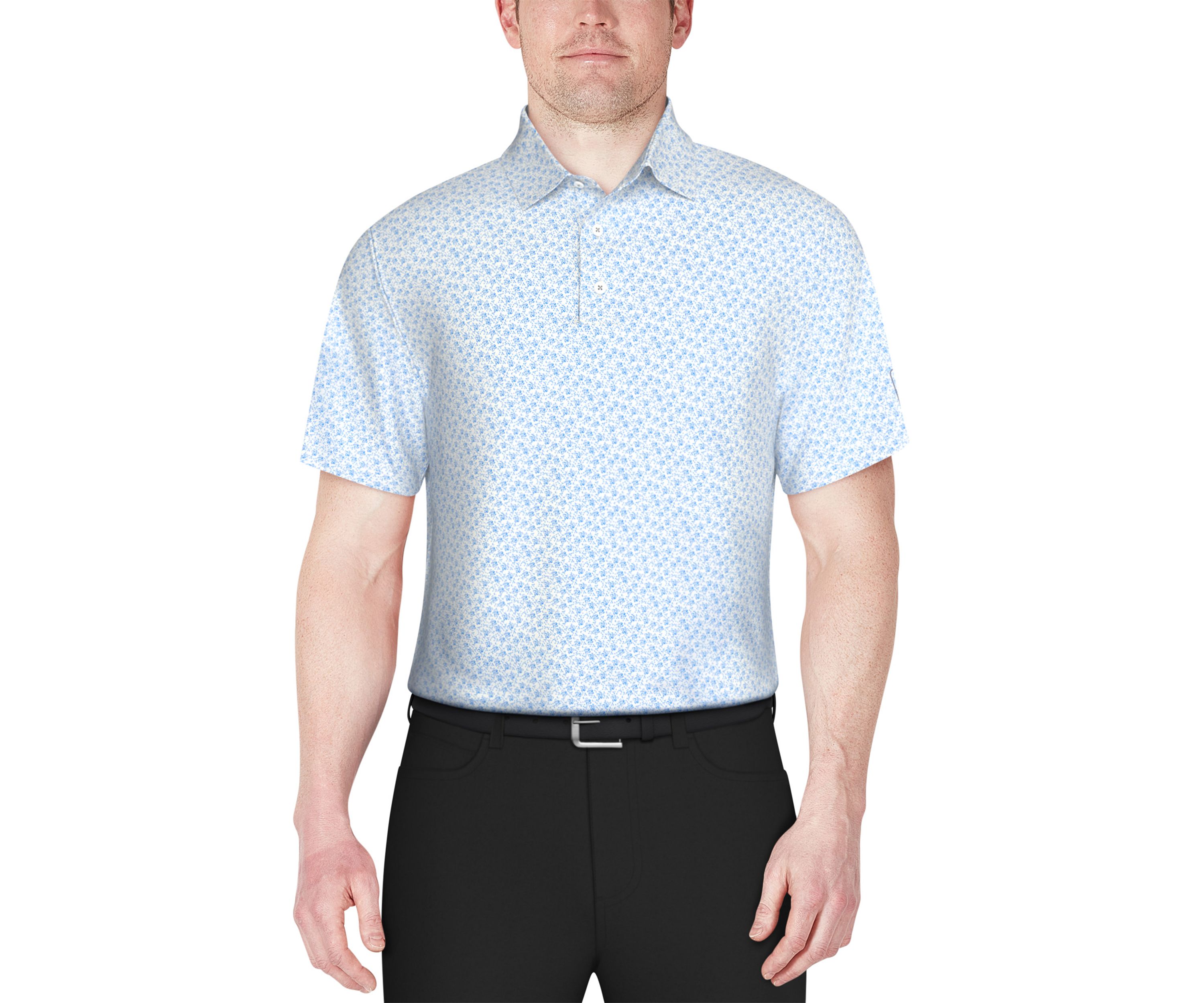 Floral Print Short Sleeve Golf Polo Shirt