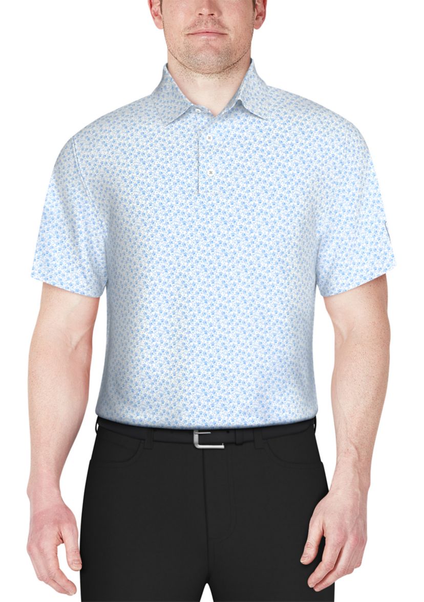 Floral Print Short Sleeve Golf Polo Shirt