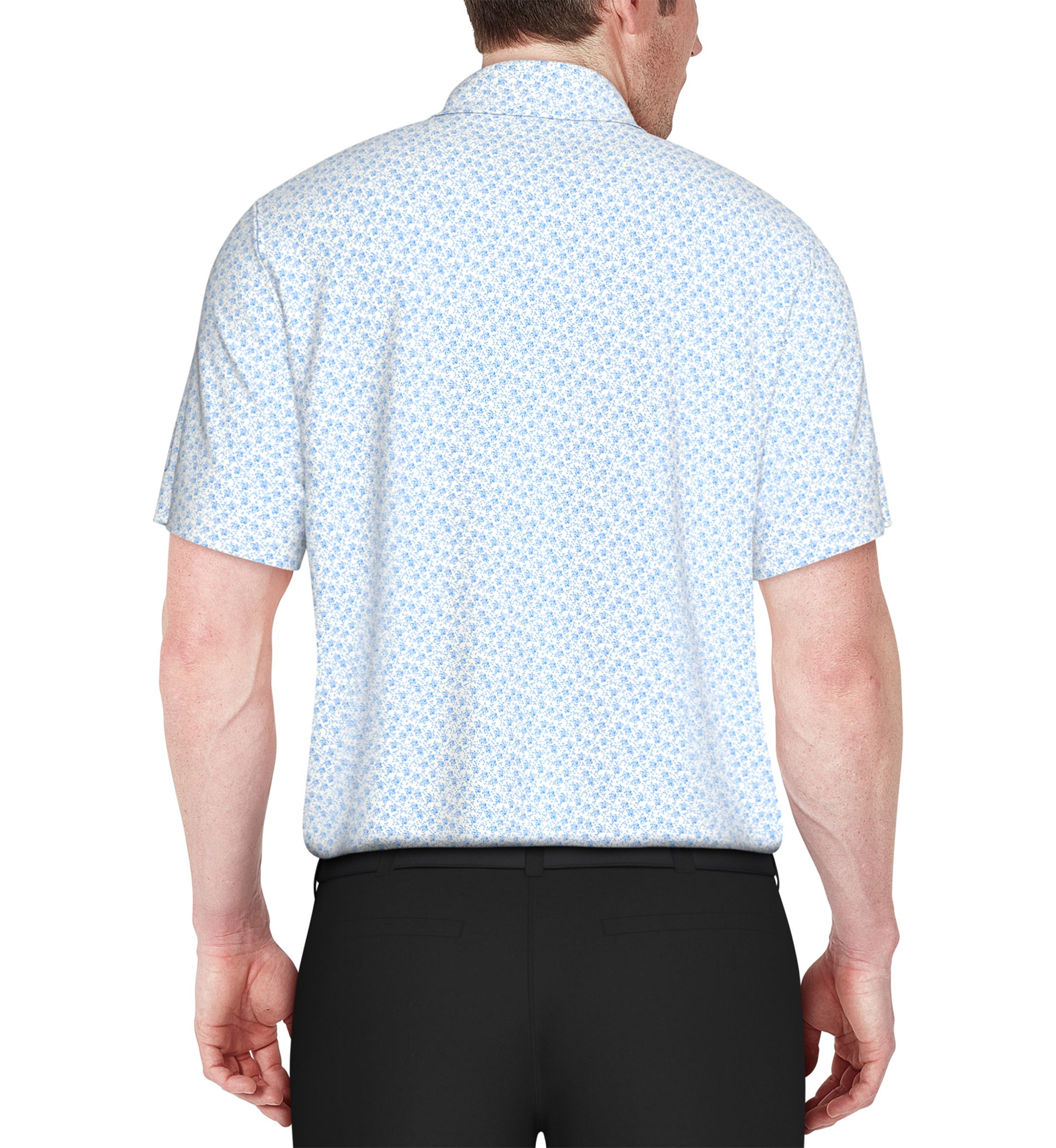 Floral Print Short Sleeve Golf Polo Shirt